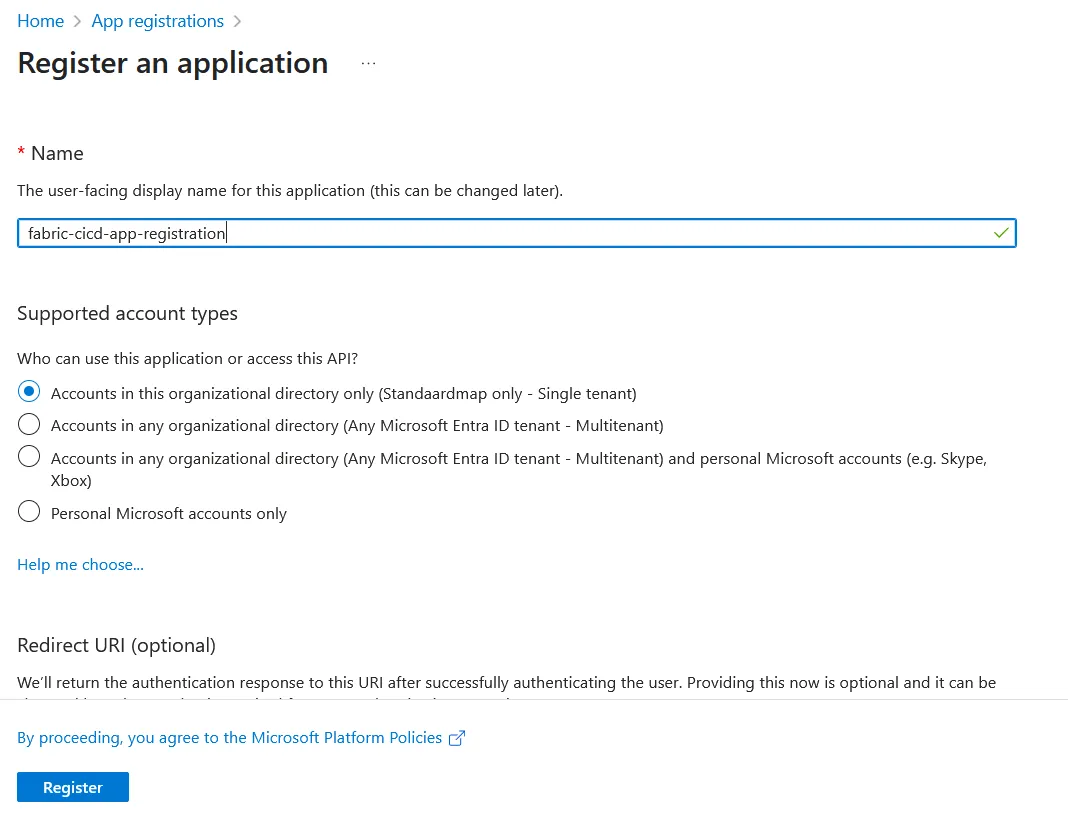 App Registration in Azure Portal