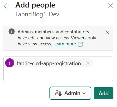 Grant access to Service Principal